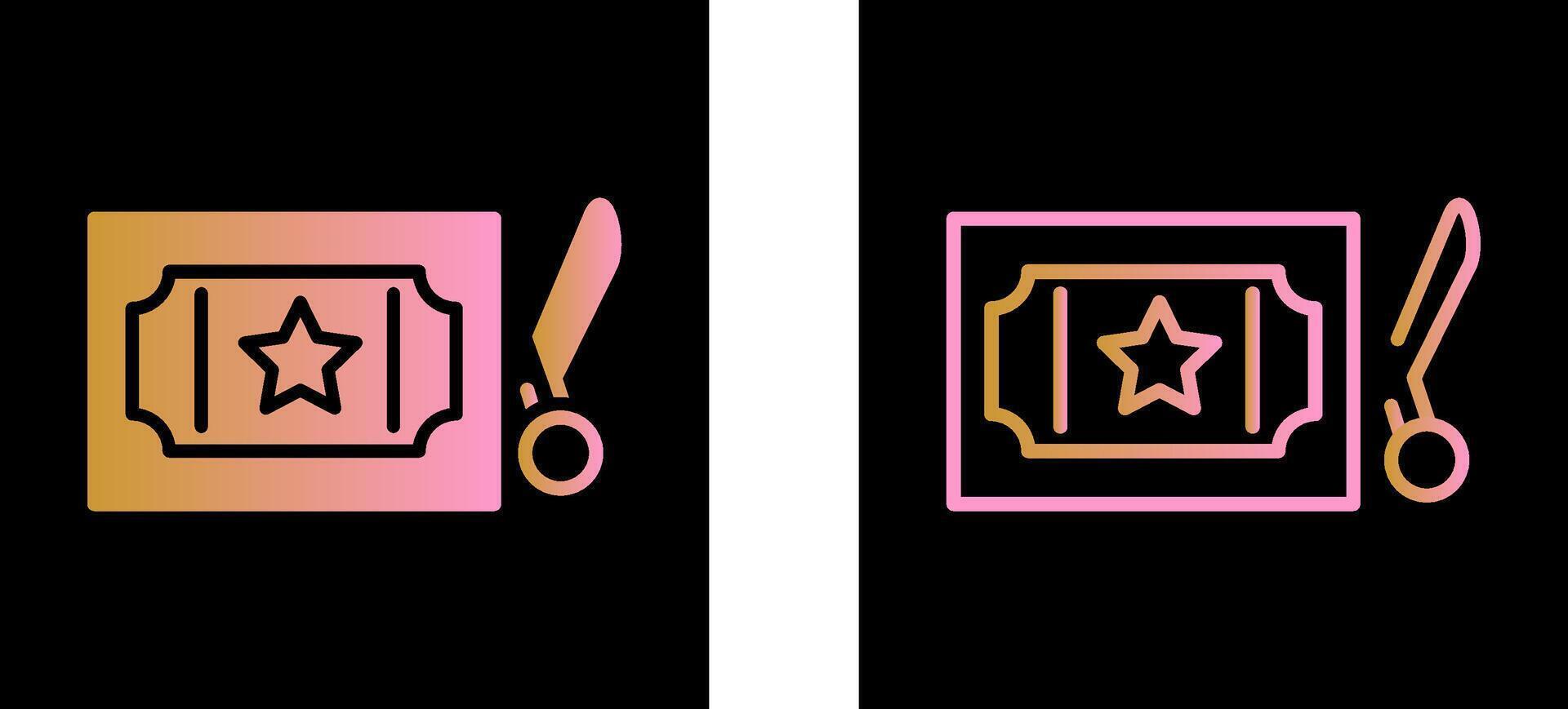 Scissor Ticket Vector Icon