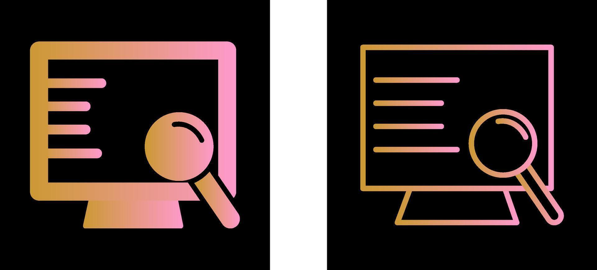 Computer Search Vector Icon