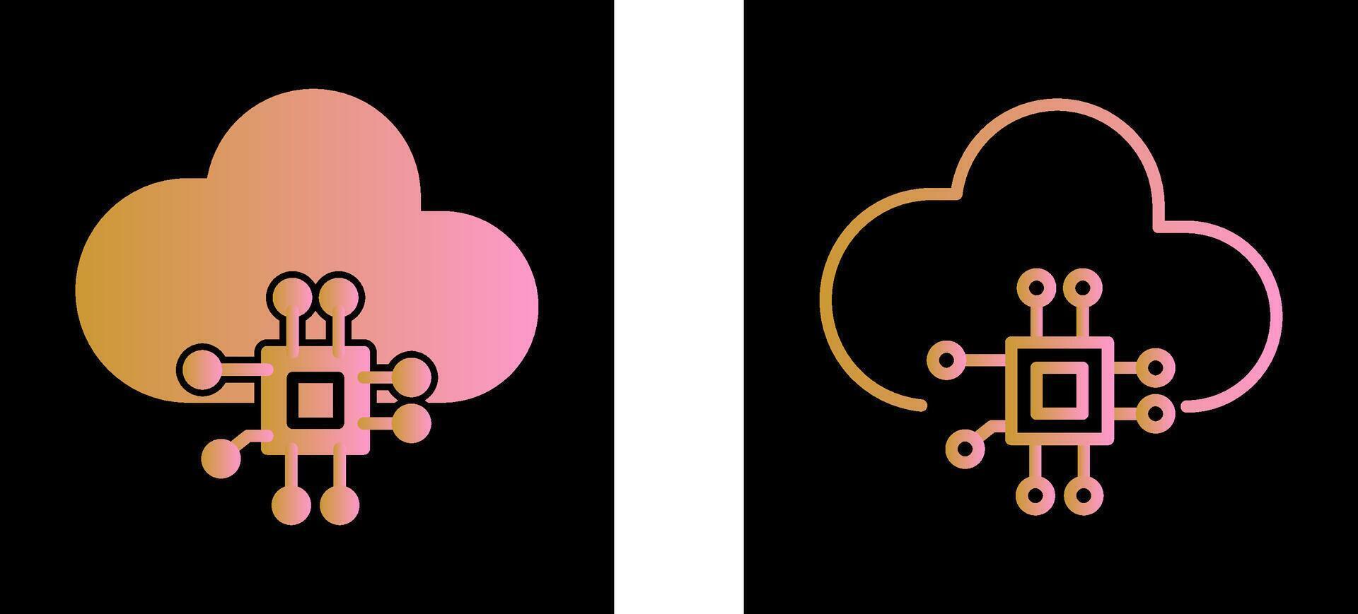 icono de vector de computación en la nube