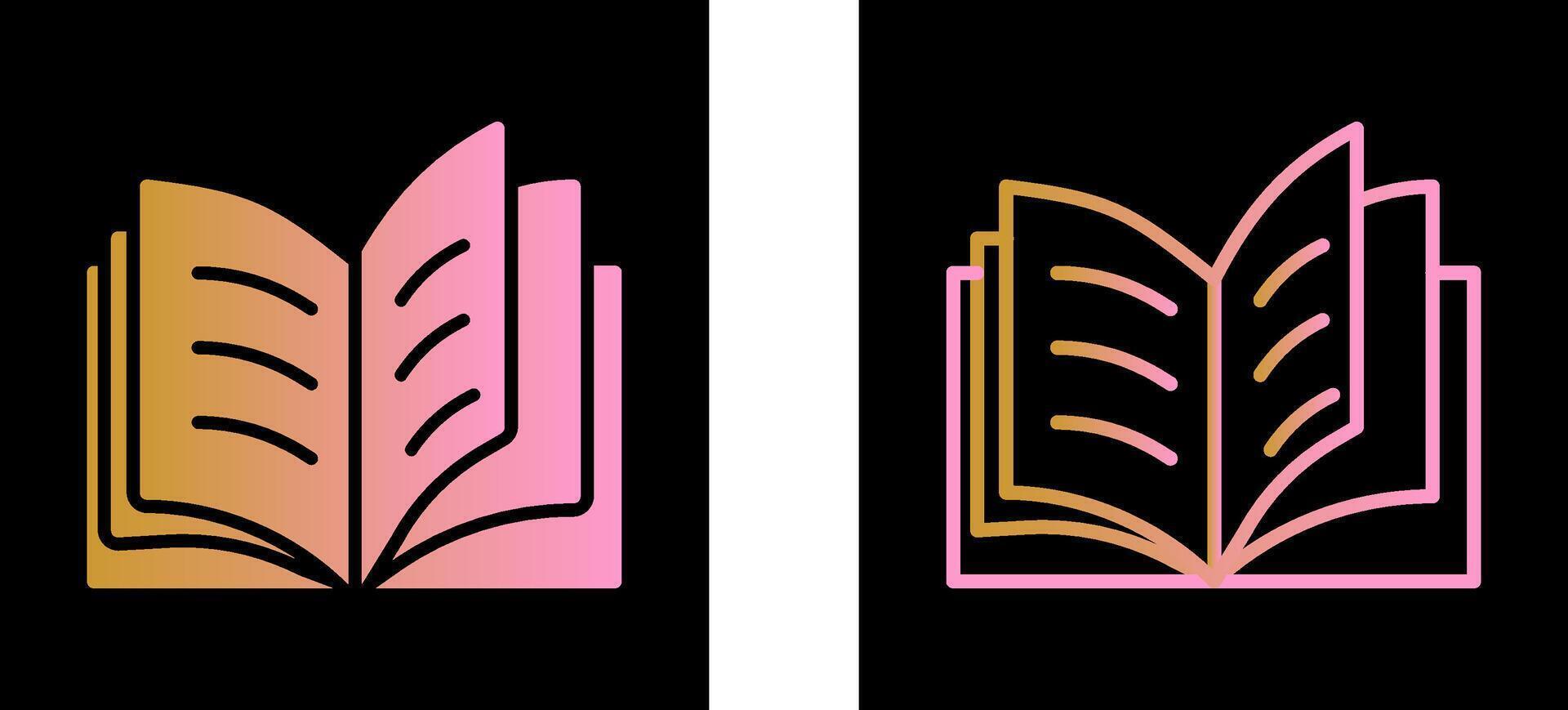 icono de vector de libro abierto