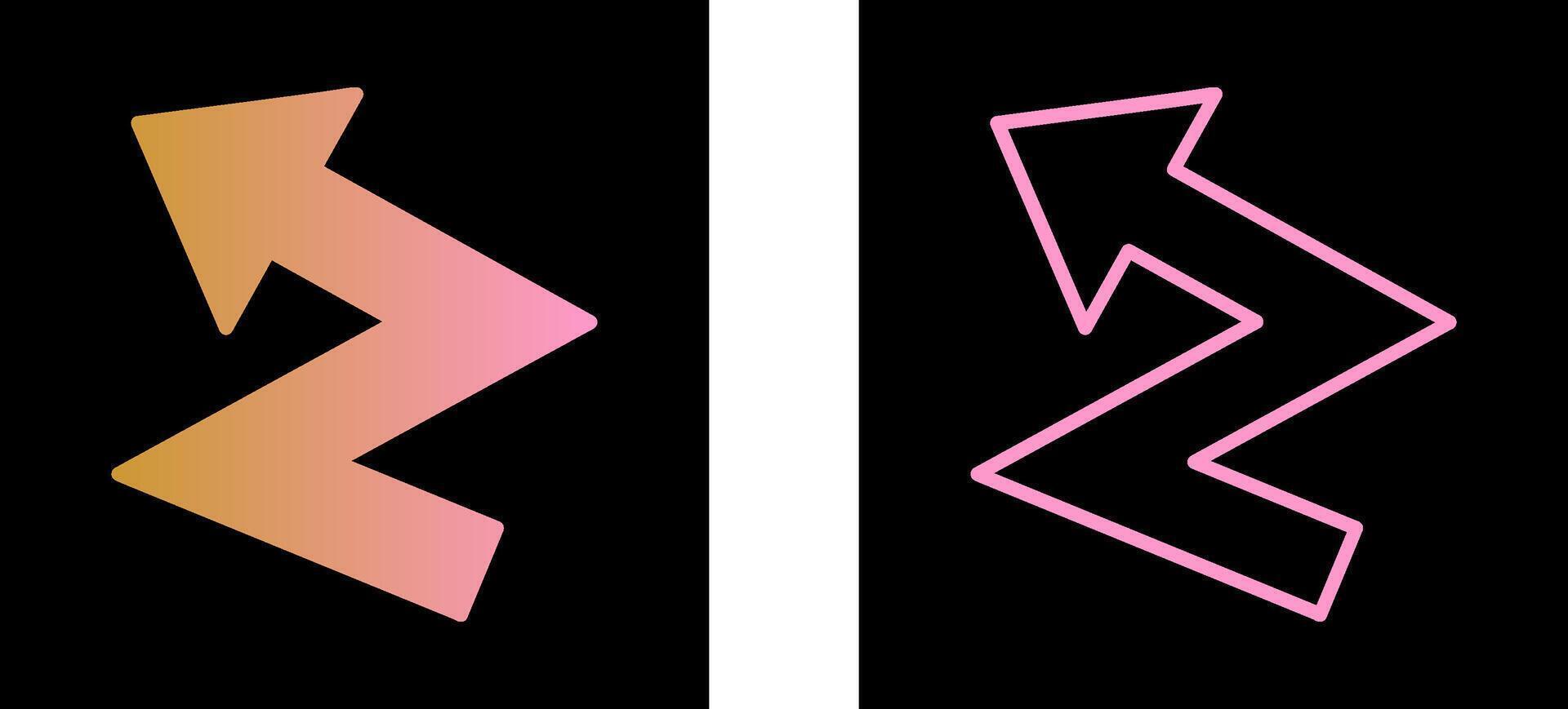 ZigZag Arrow Vector Icon