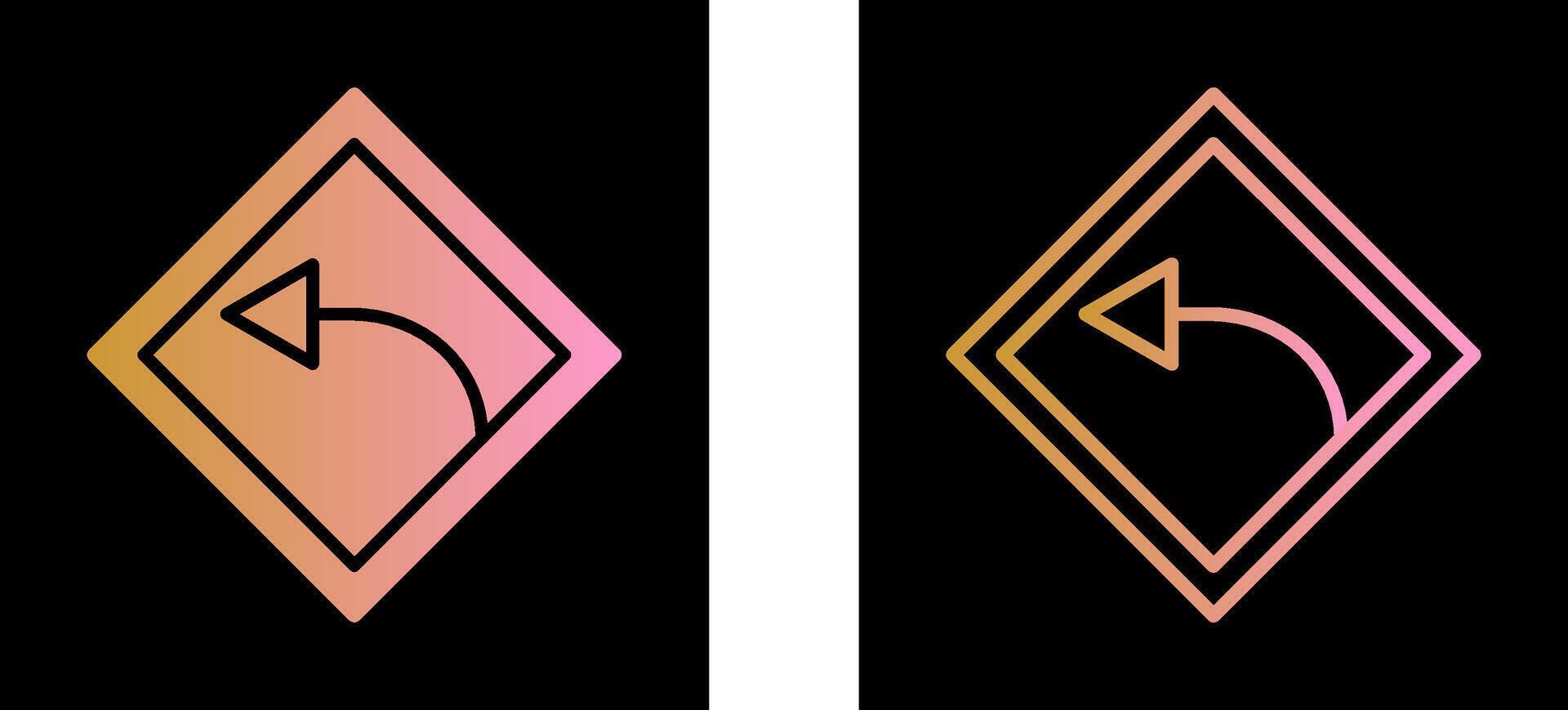 Left Turn Vector Icon
