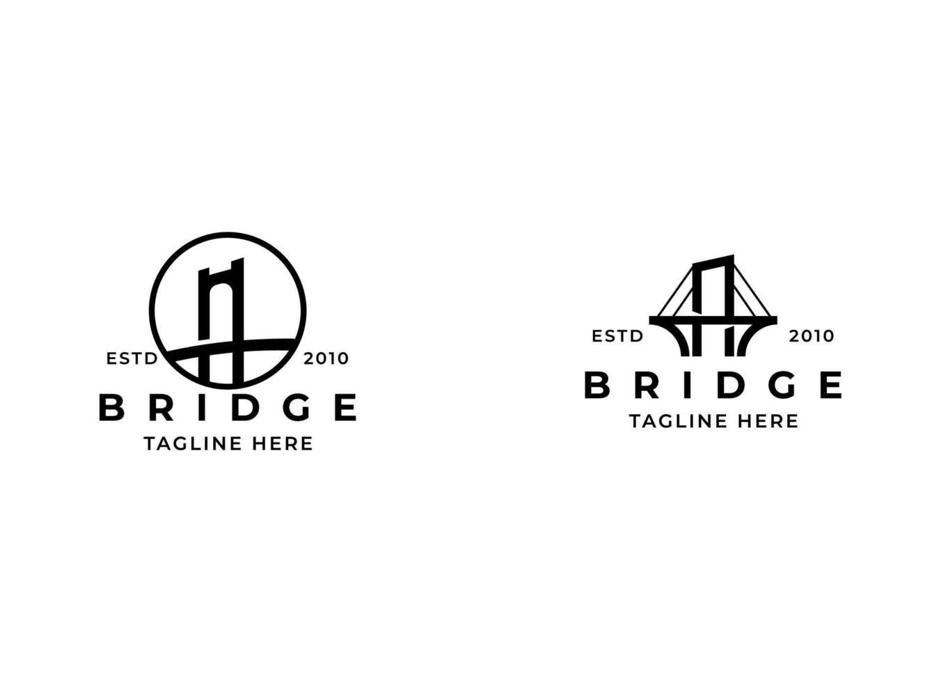 simple bridge symbol vector icon logo design