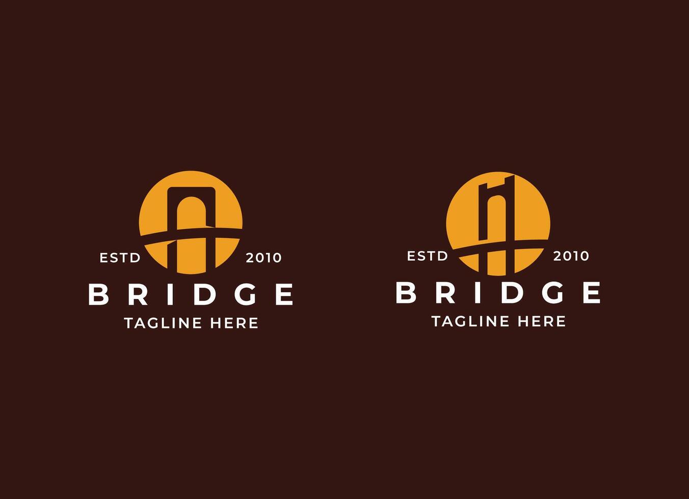 simple bridge symbol vector icon logo design