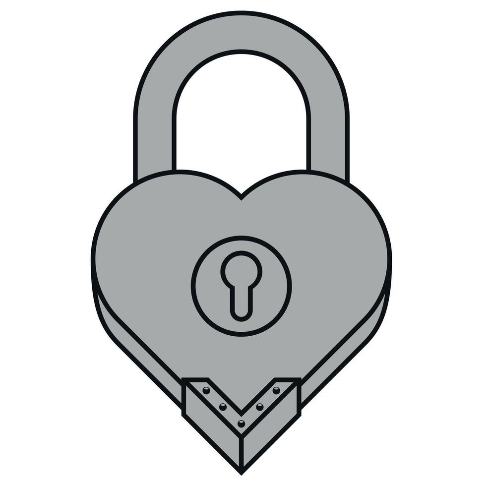 Heart shaped padlock vector