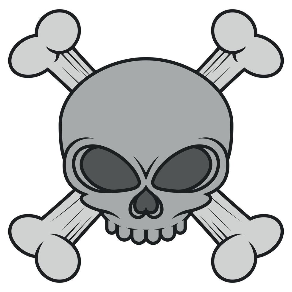 Skull with bones for Halloween vector