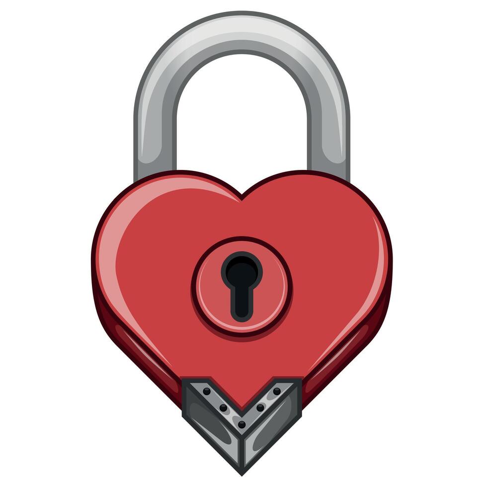 Heart shaped padlock vector