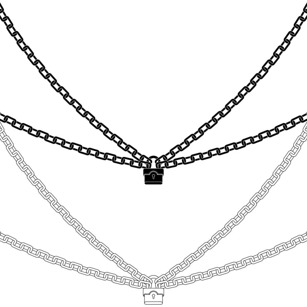 Warning sign with padlock and chains vector