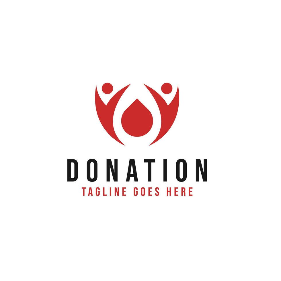 sangre donación para Fundación o médico logo diseño ilustración idea vector