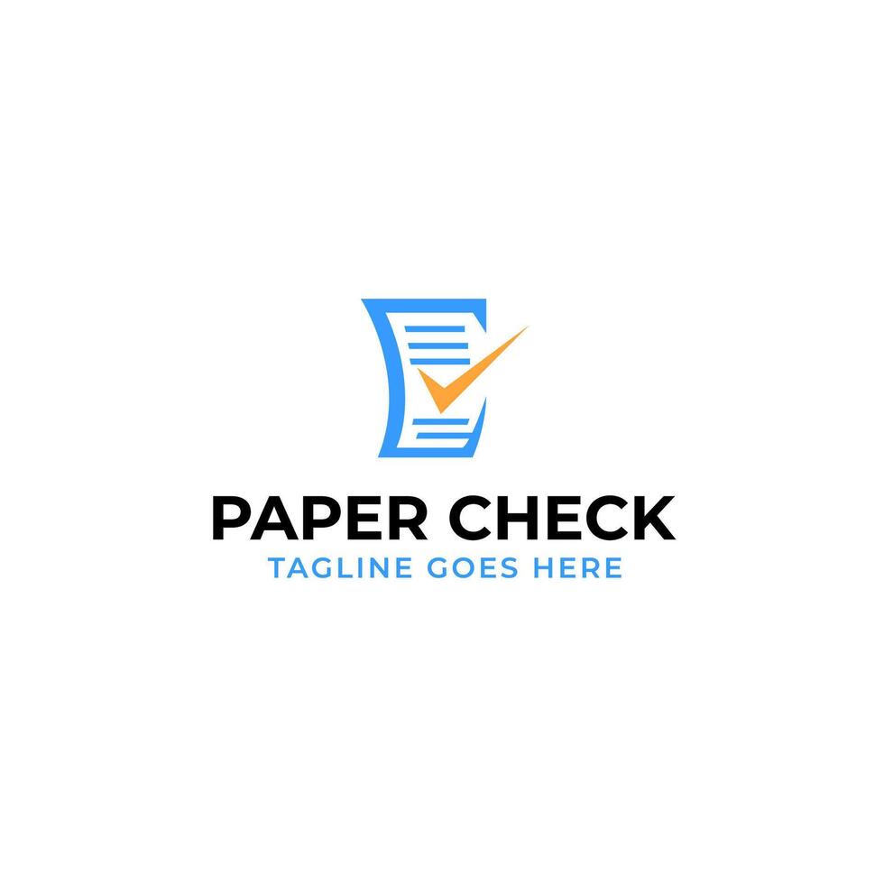 Paper Check Mark Logo Design Concept Vector Illustration