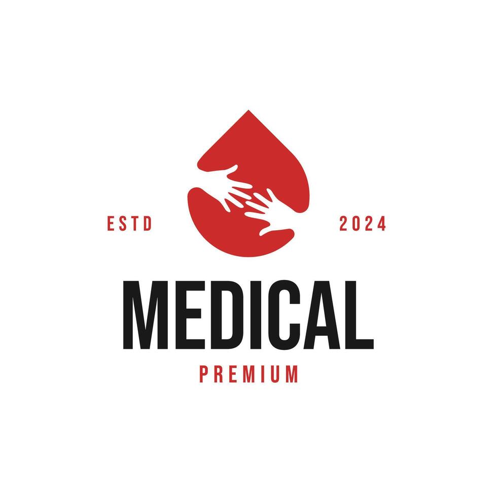 Blood Donation for Foundation or Medical Logo Design Illustration Idea vector