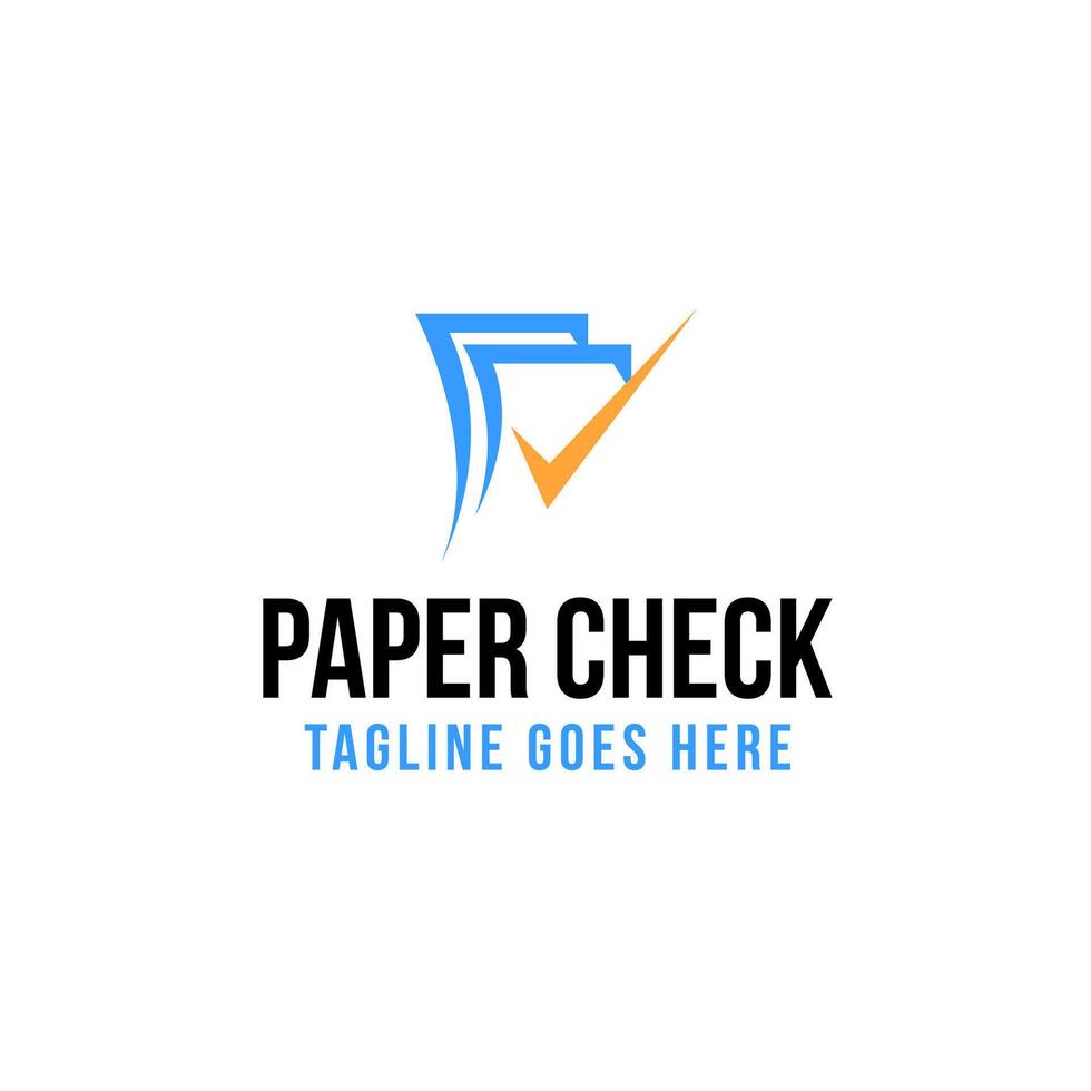 Paper Check Mark Logo Design Concept Vector Illustration