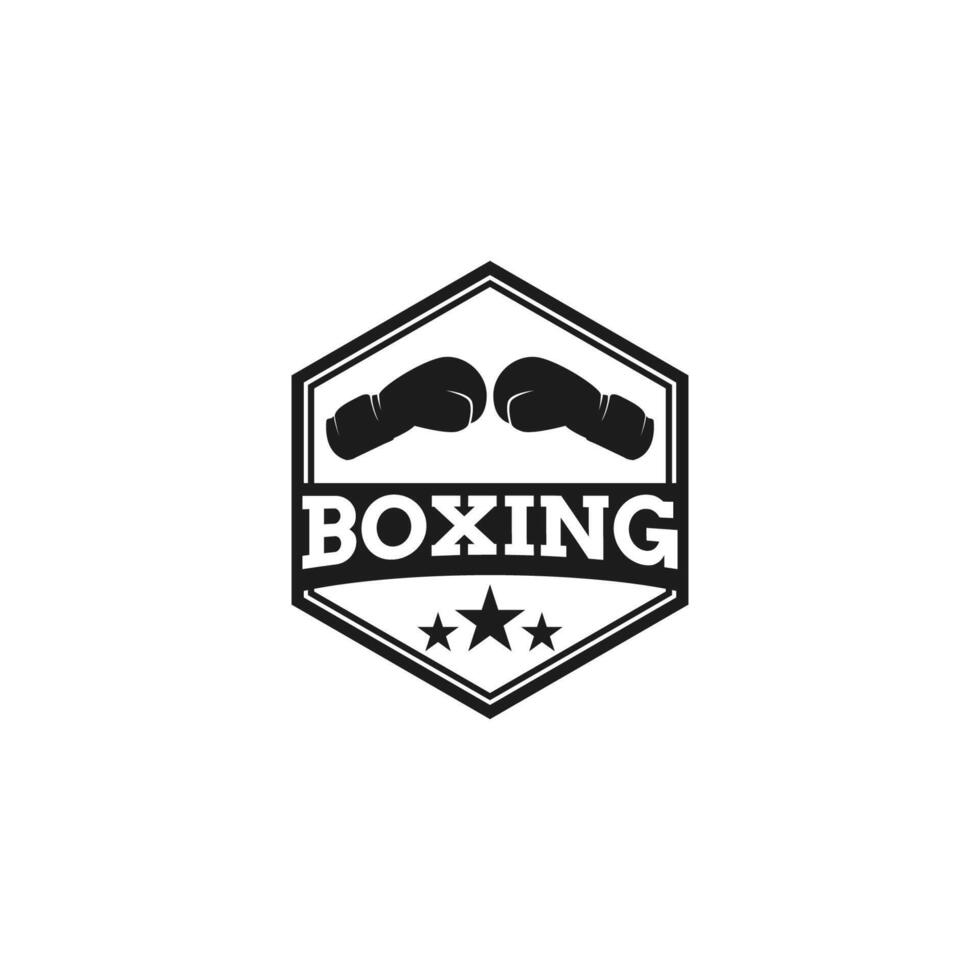 Boxer Academy Logo With Boxing Gloves Icon Design Concept Vector Illustration