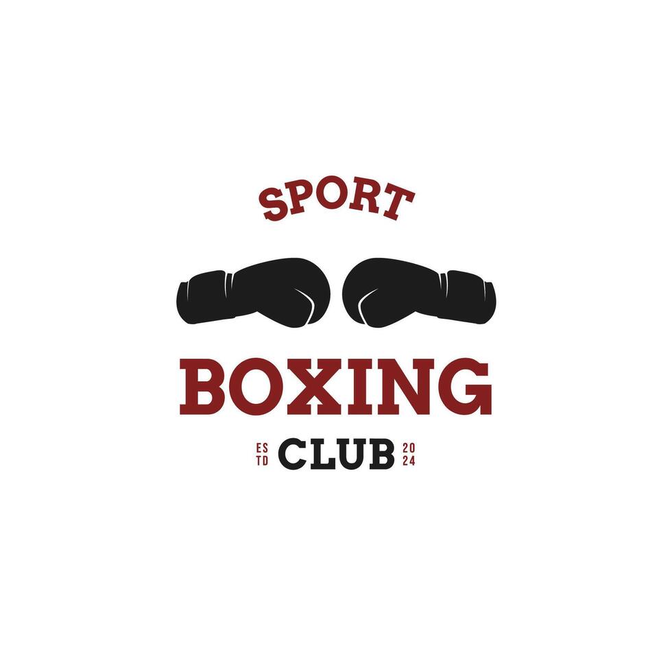 Boxer Academy Logo With Boxing Gloves Icon Design Concept Vector Illustration