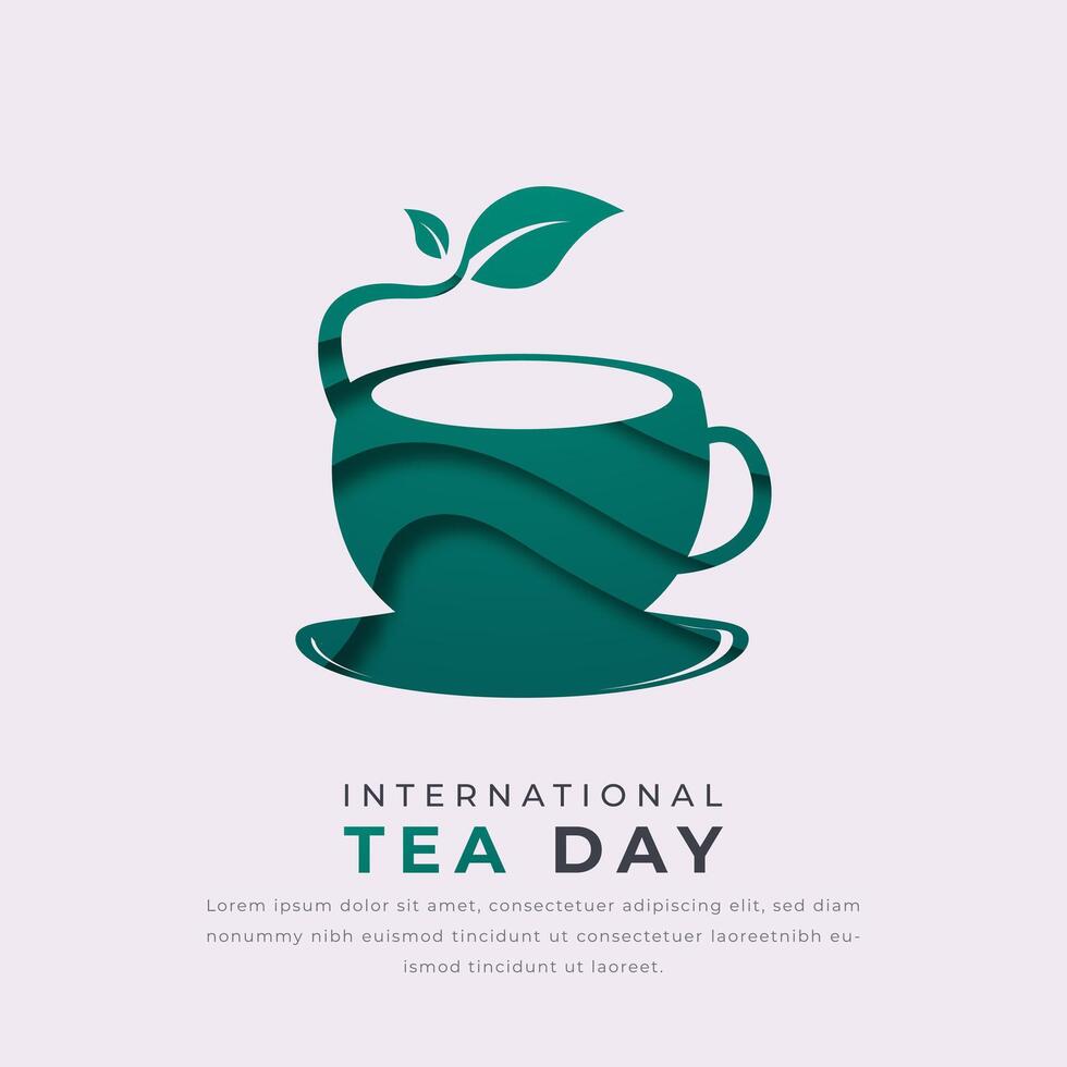 International Tea Day Paper cut style Vector Design Illustration for Background, Poster, Banner, Advertising, Greeting Card