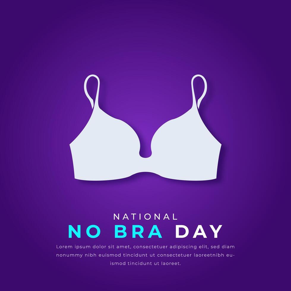 National No Bra Day Paper cut style Vector Design Illustration for Background, Poster, Banner, Advertising, Greeting Card