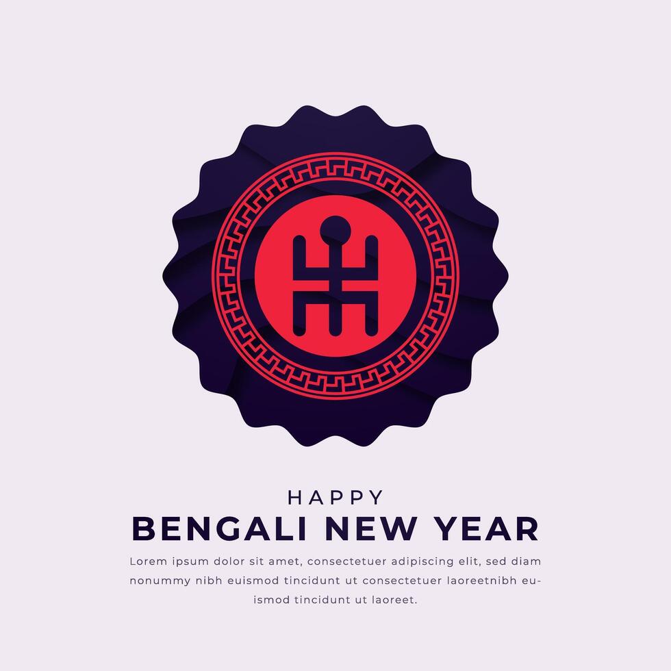 Happy Bengali New Year Paper cut style Vector Design Illustration for Background, Poster, Banner, Advertising, Greeting Card