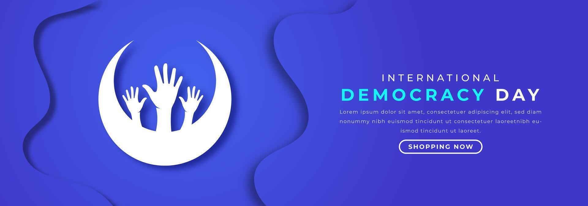 International Democracy Day Paper cut style Vector Design Illustration for Background, Poster, Banner, Advertising, Greeting Card