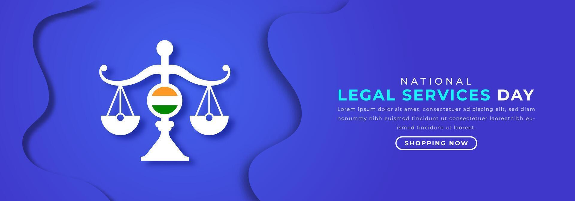 National Legal Services Day Paper cut style Vector Design Illustration for Background, Poster, Banner, Advertising, Greeting Card