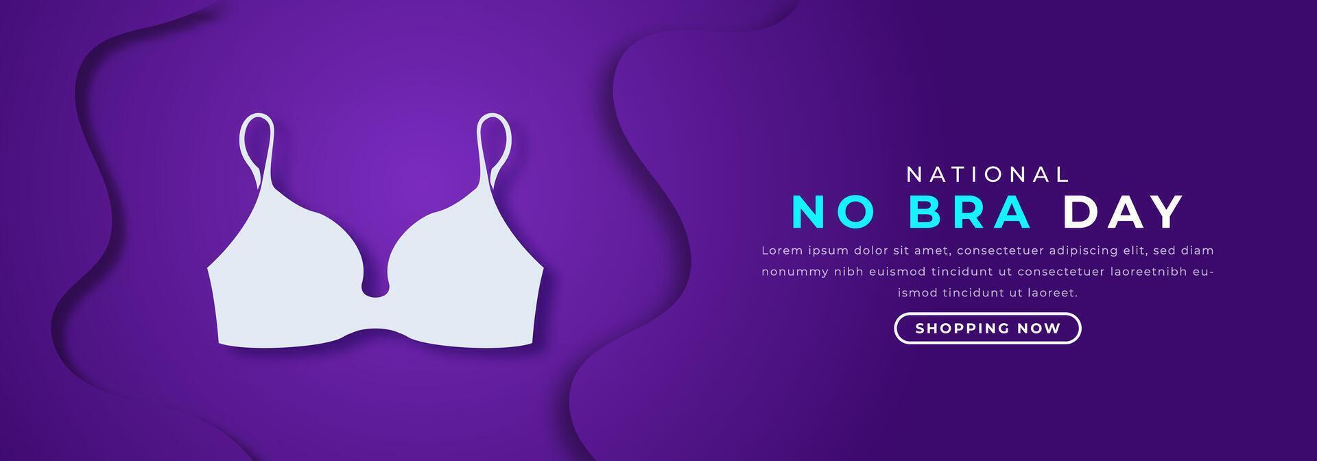 National No Bra Day Paper cut style Vector Design Illustration for Background, Poster, Banner, Advertising, Greeting Card