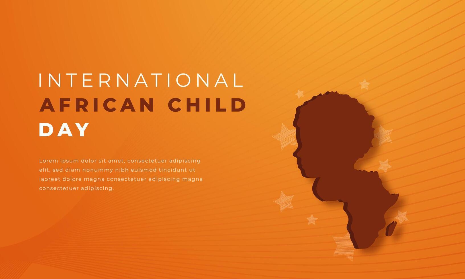 internacional africano niño día papel cortar estilo vector diseño ilustración para fondo, póster, bandera, publicidad, saludo tarjeta