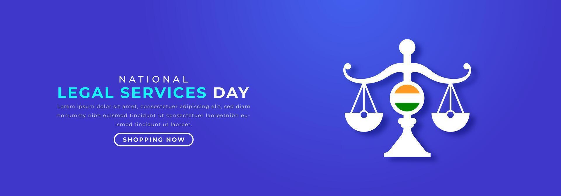 National Legal Services Day Paper cut style Vector Design Illustration for Background, Poster, Banner, Advertising, Greeting Card