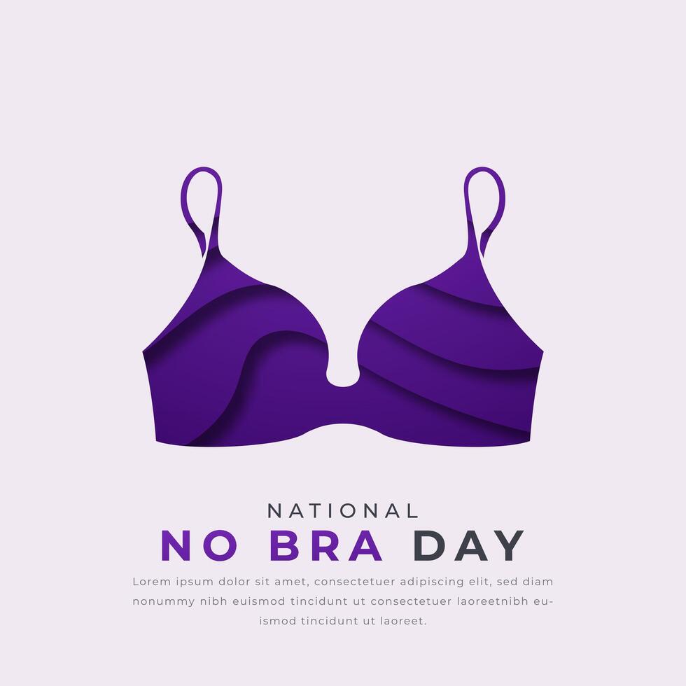 National No Bra Day Paper cut style Vector Design Illustration for Background, Poster, Banner, Advertising, Greeting Card