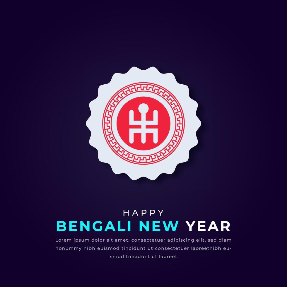 Happy Bengali New Year Paper cut style Vector Design Illustration for Background, Poster, Banner, Advertising, Greeting Card