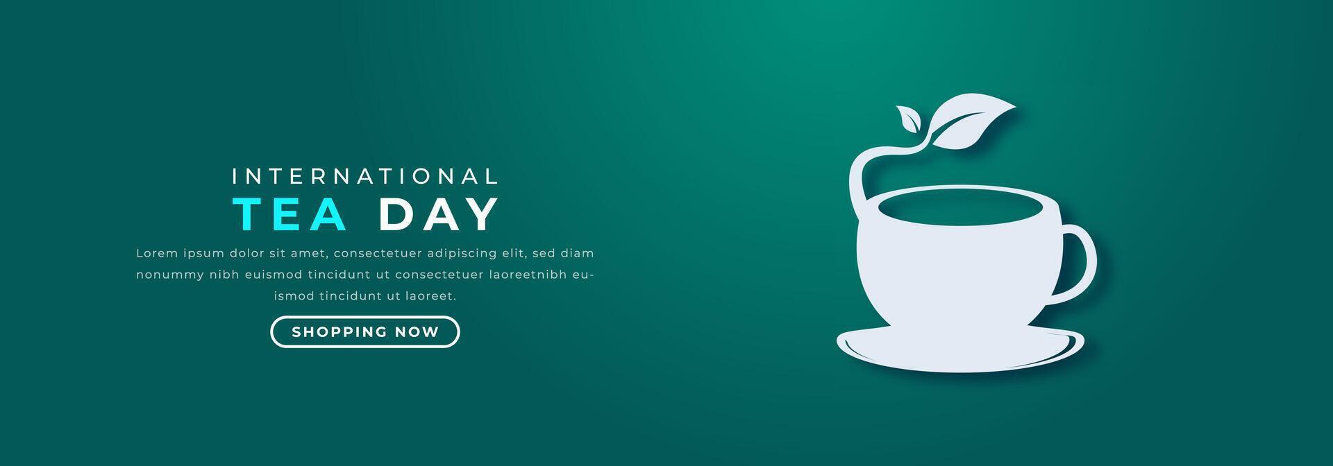 International Tea Day Paper cut style Vector Design Illustration for Background, Poster, Banner, Advertising, Greeting Card