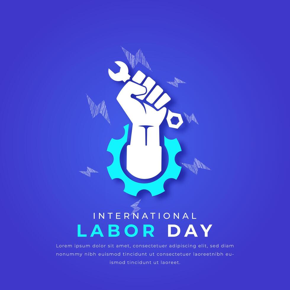 International Labor Day Paper cut style Vector Design Illustration for Background, Poster, Banner, Advertising, Greeting Card