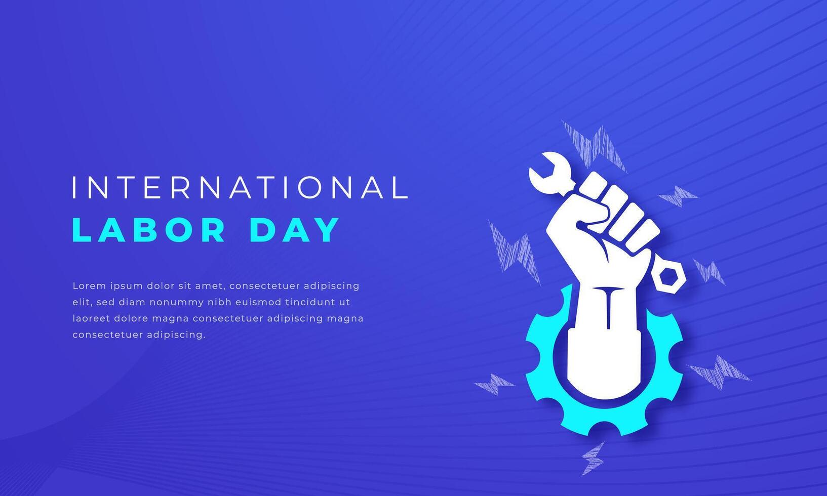 internacional labor día papel cortar estilo vector diseño ilustración para fondo, póster, bandera, publicidad, saludo tarjeta