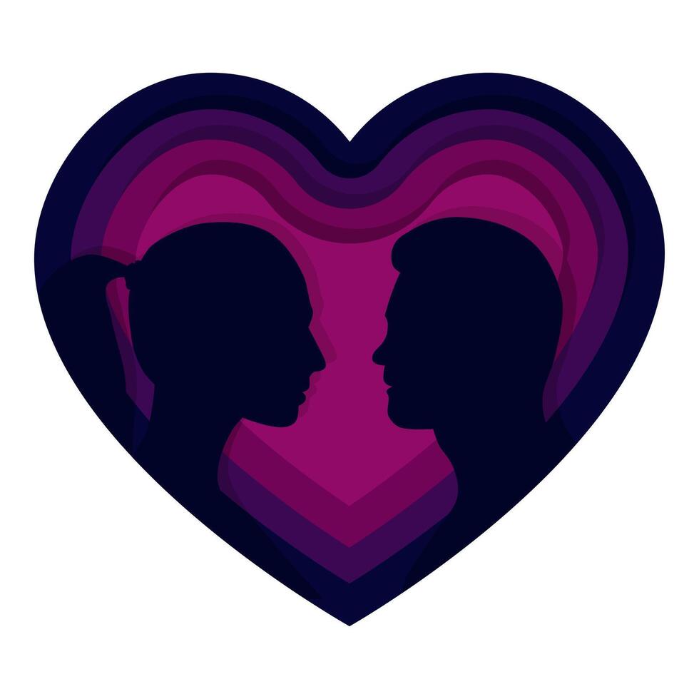 silueta de hermosa romántico Pareja. adecuado para contenido en San Valentín día. vector