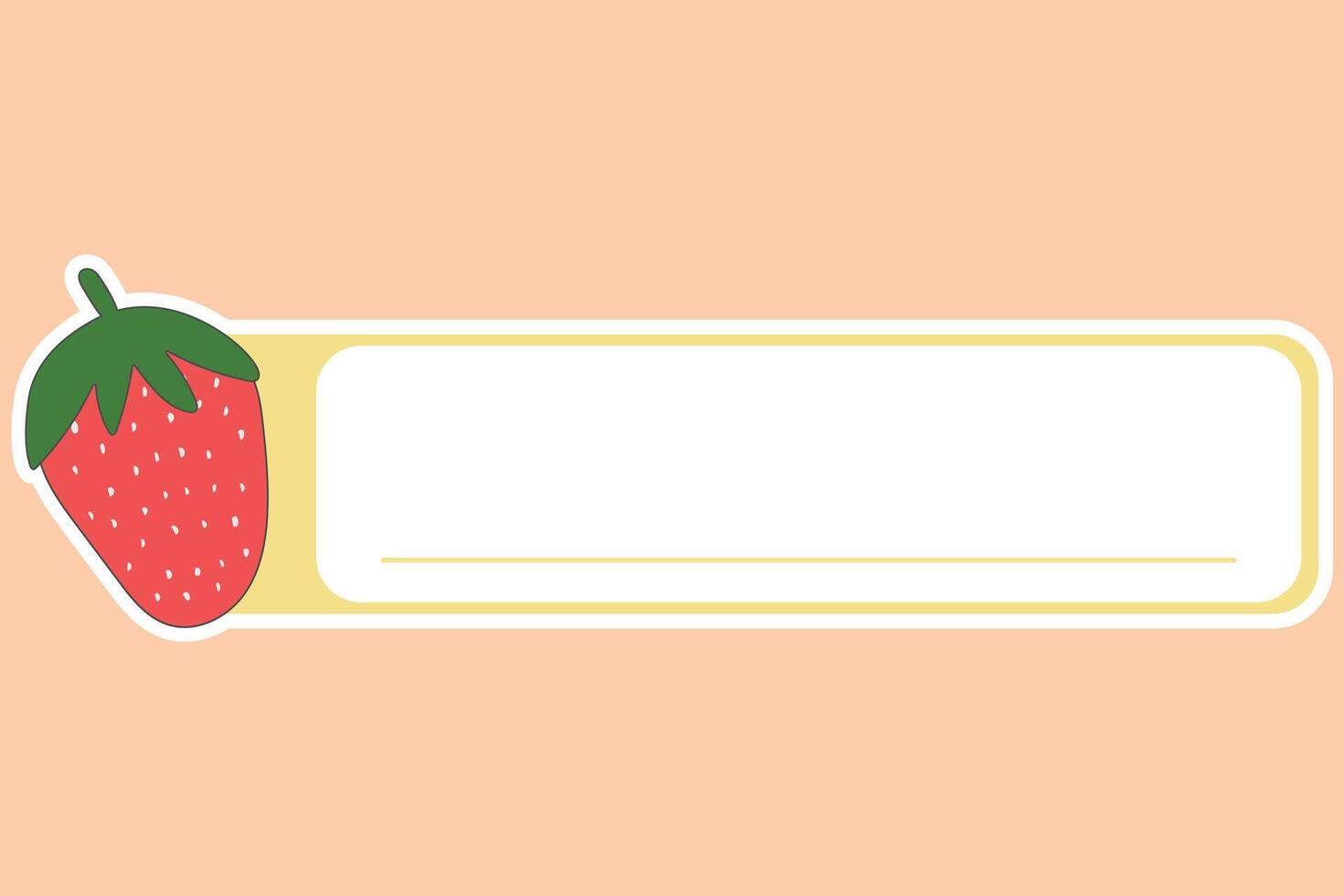 cute name tag label sticker with fruit illustration vector