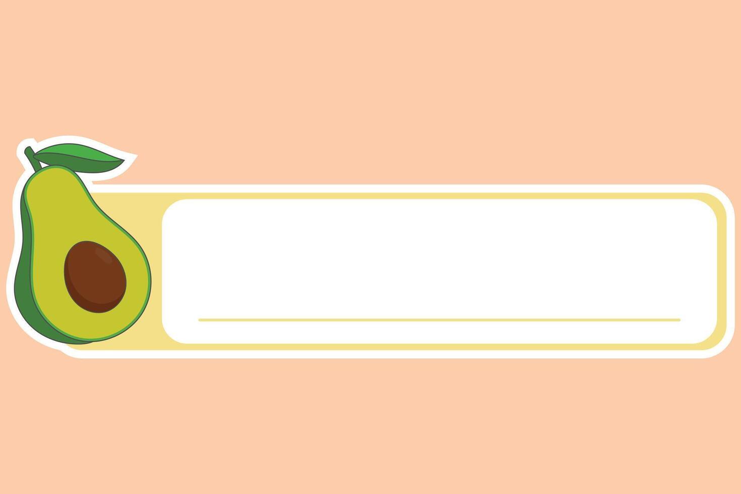 cute name tag label sticker with fruit illustration vector