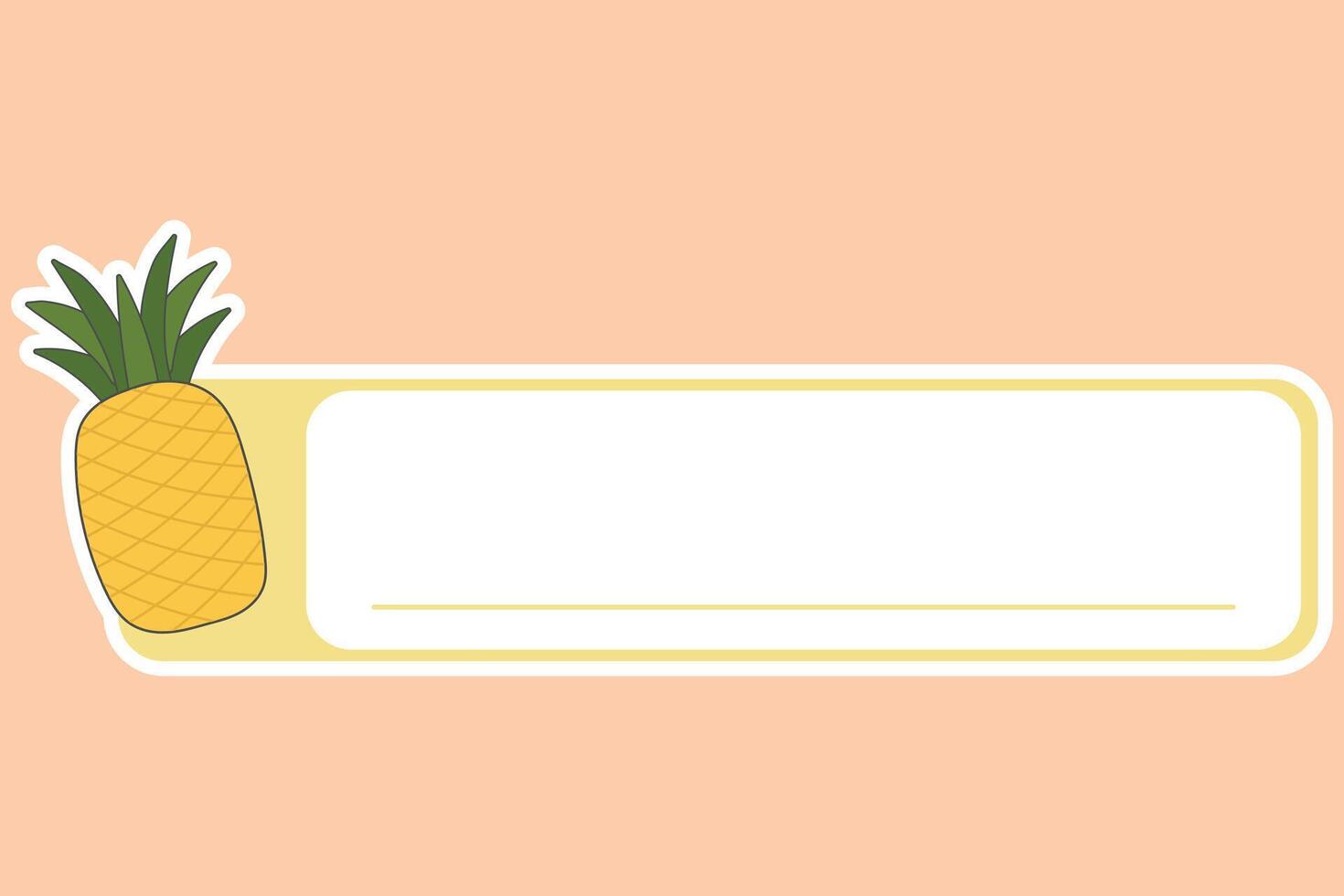 cute name tag label sticker with fruit illustration vector