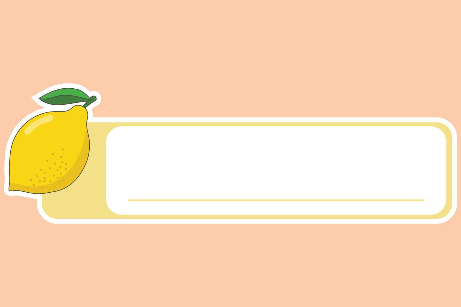 cute name tag label sticker with fruit illustration vector