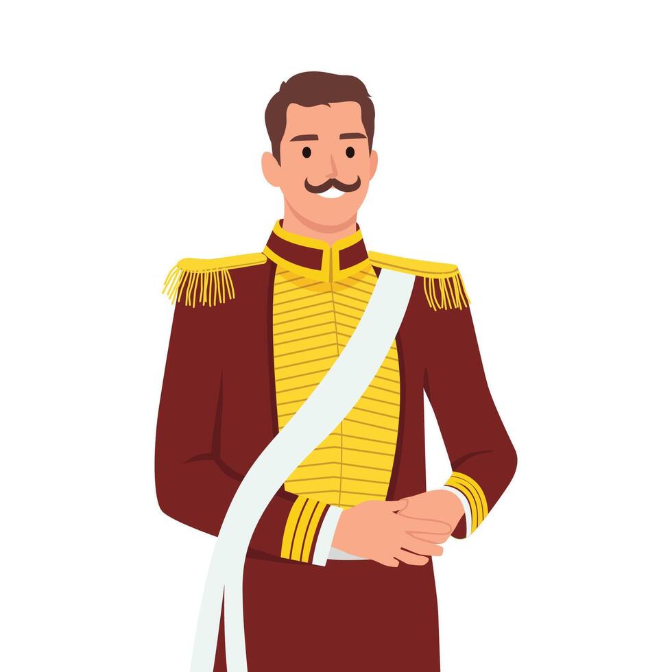 Medieval Lord, Character of 16th Century, Royal Middle Ages Personage Wear Luxury Clothes. vector