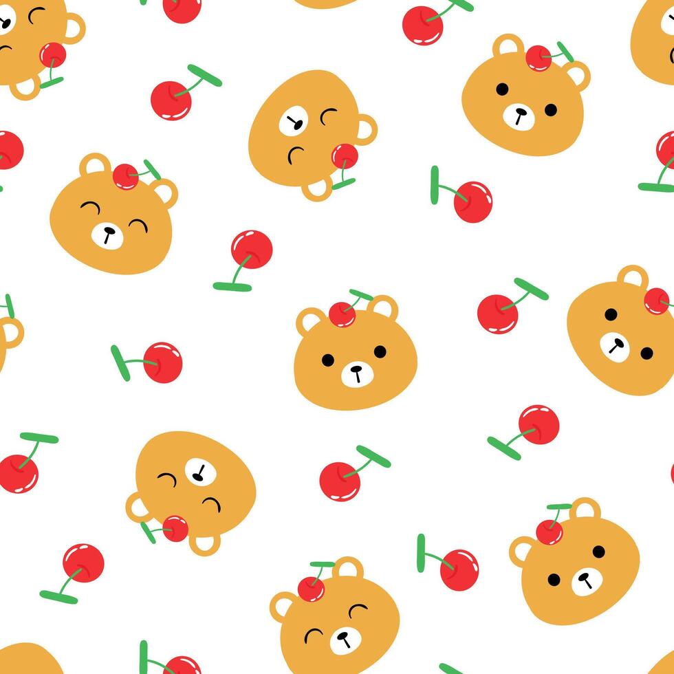 Seamless pattern with cute cartoon bears for fabric print, textile, gift wrapping paper. children's colorful vector, flat style vector