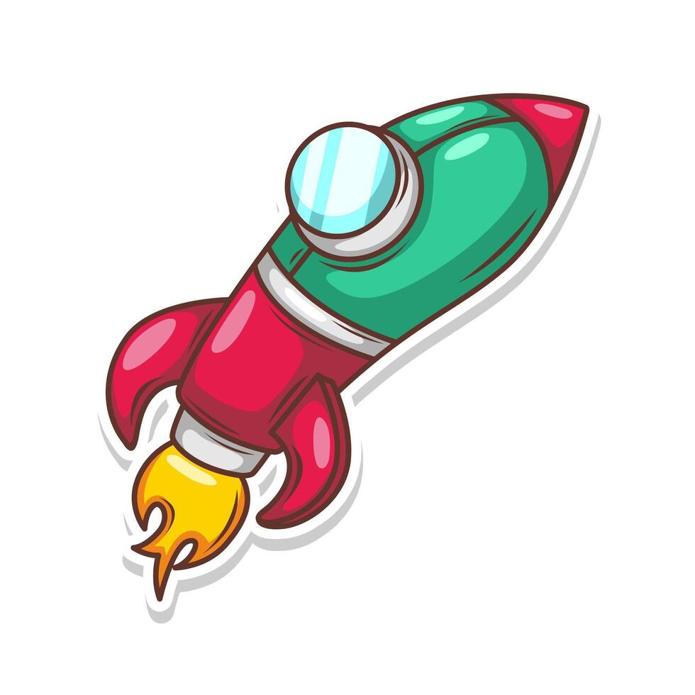 Launching spaceship rocket illustration art vector