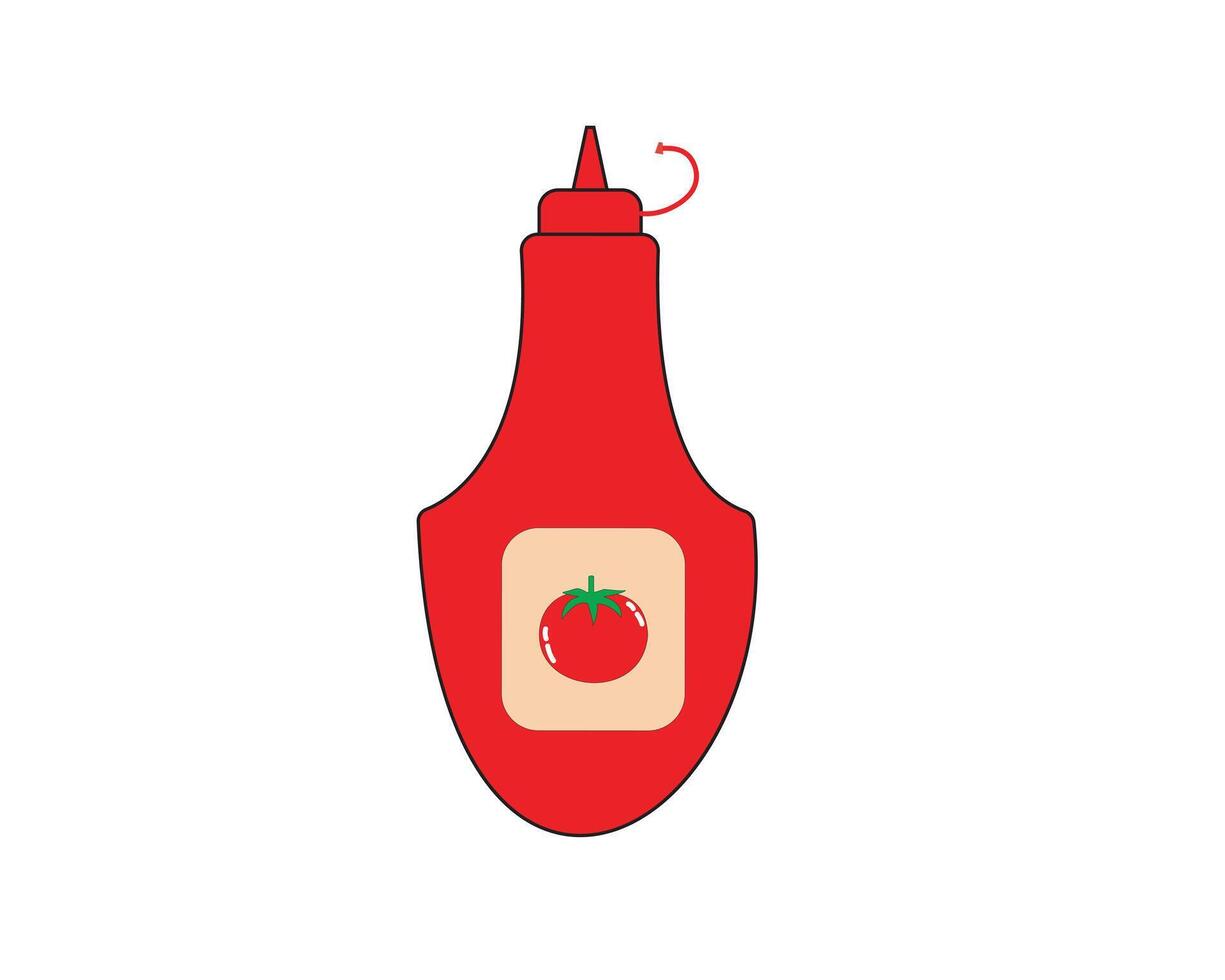 Tomato sauce bottle vector