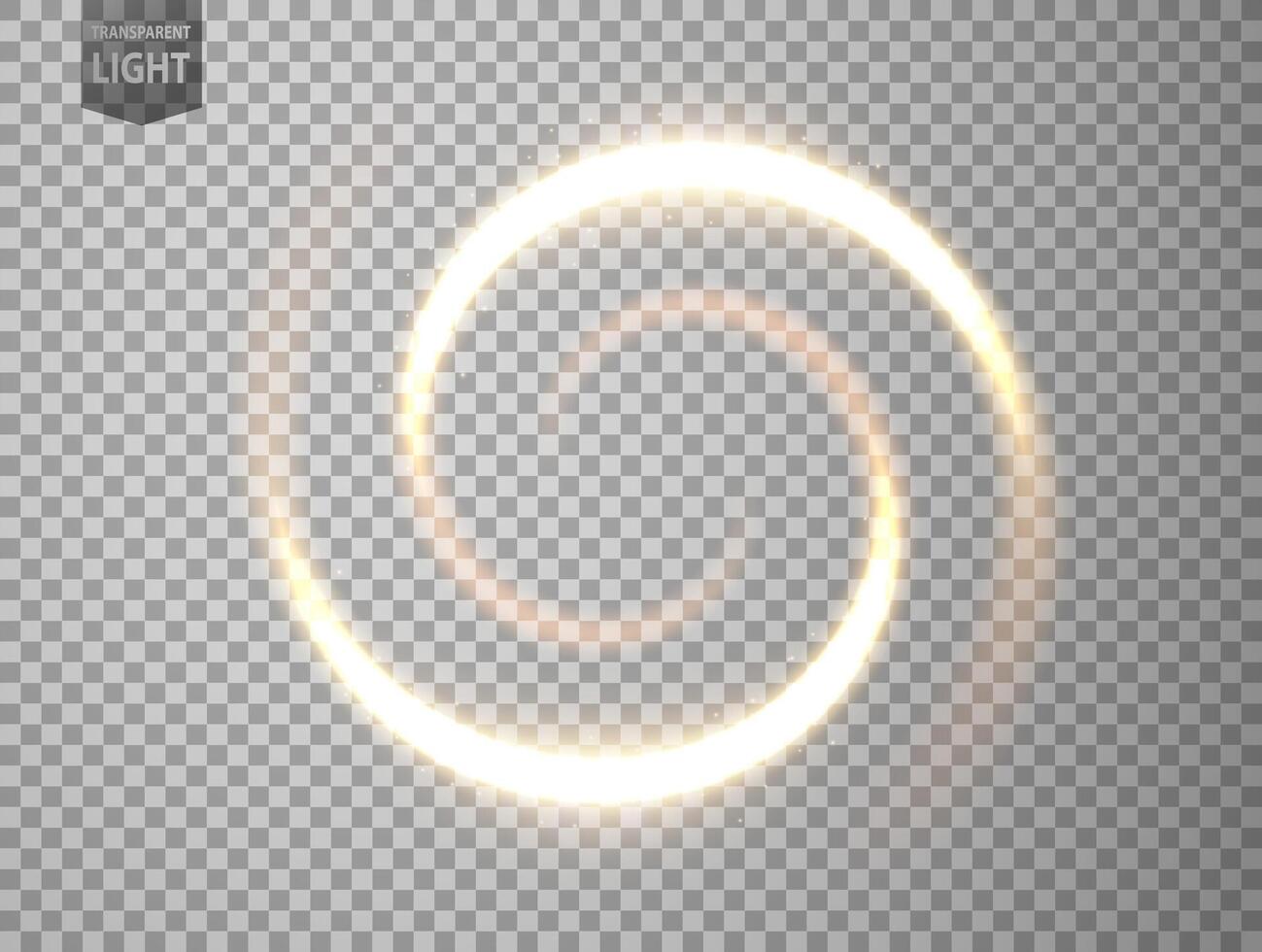 Gold Light Twisted. Isolated on Background, Vector Illustration