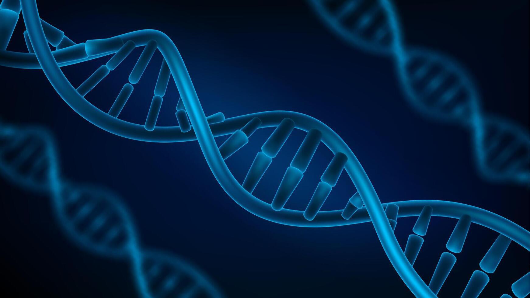 Blue DNA Structure, Medical Science Background, Vector Illustration