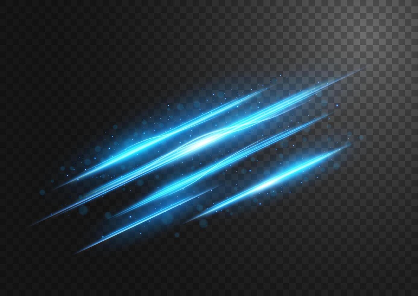 Abstract Blue Line of Light with Blue Sparks, on A Background, Isolated and Easy to Edit, Vector Illustration