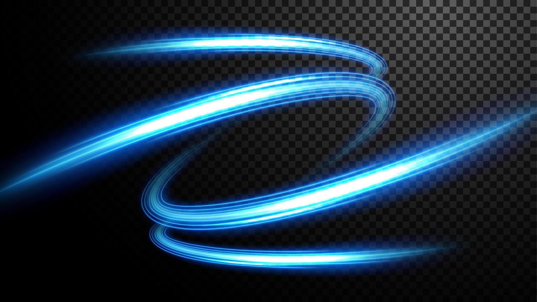 Abstract Blue Wavy Line of Light with A Pattern, Isolated and Easy to Edit, Vector Illustration