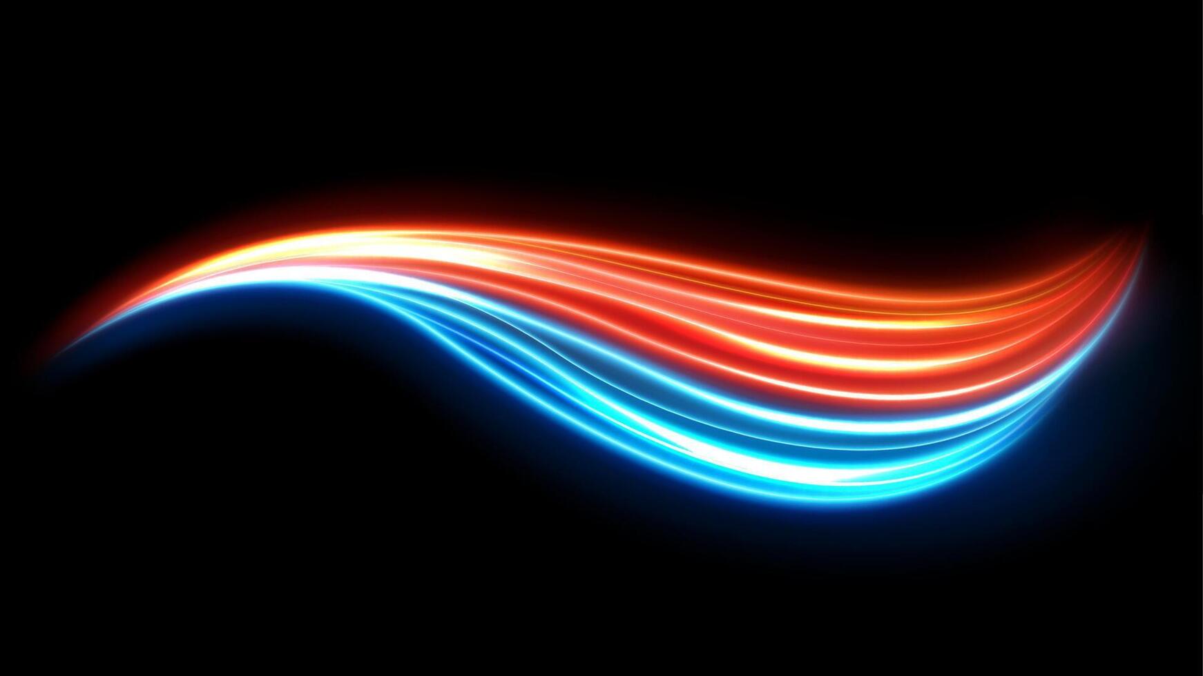 Colorful light trails, long time exposure motion blur effect. Vector Illustration