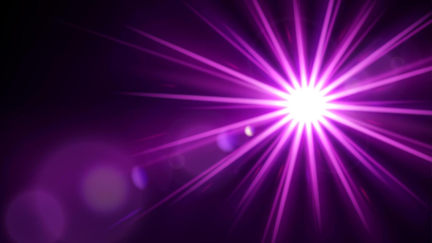 Purple Flare Light With Lens Flare, Vector Illustration