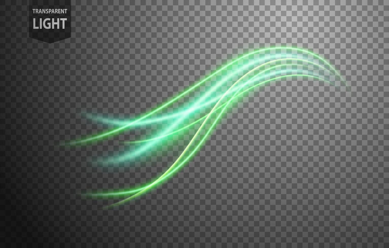 Abstract Green Wave of Light with A Background, Isolated and Easy to Edit, Vector Illustration
