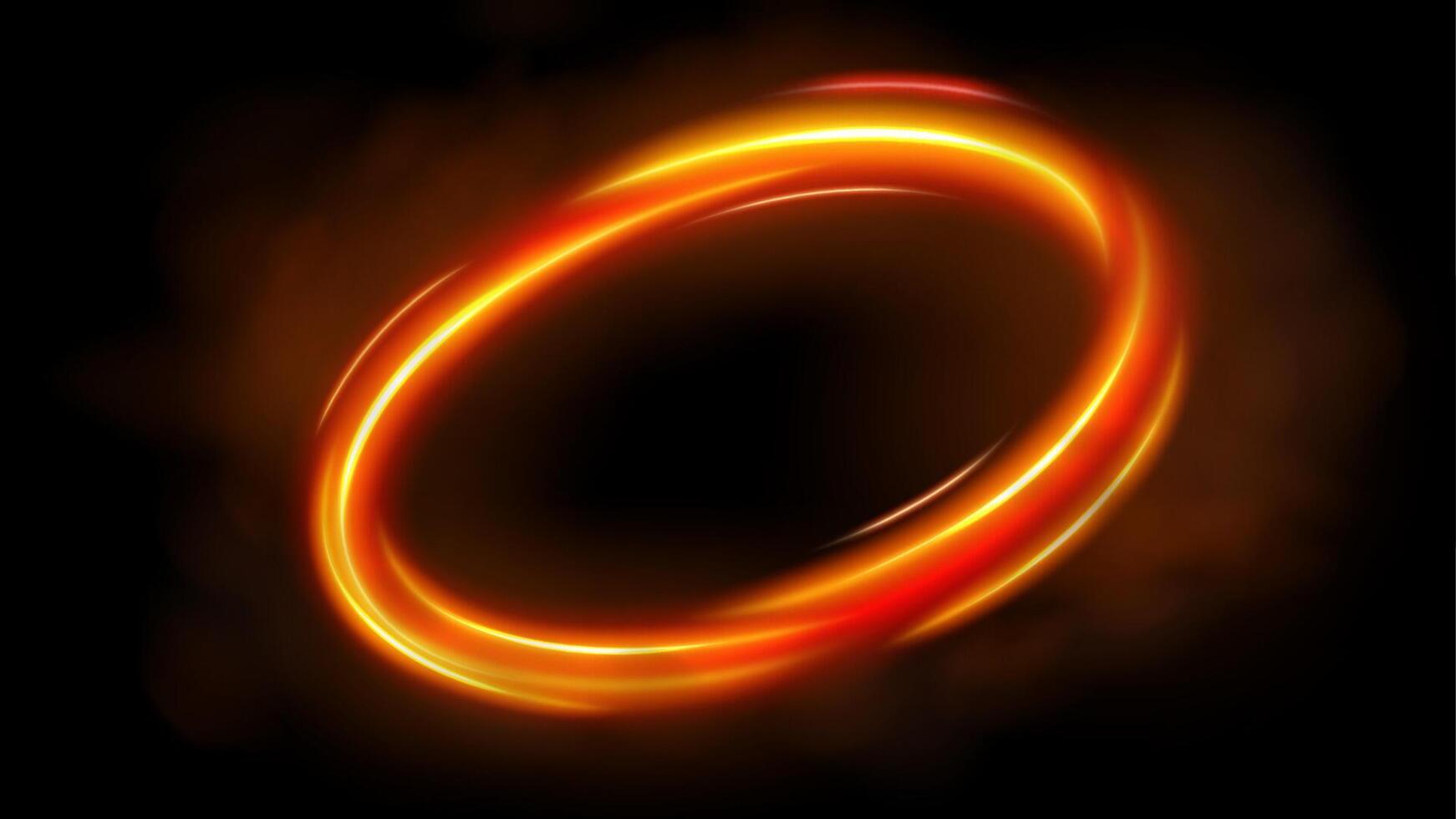 Rotating Fire with Smoke, Long Time Exposure Motion Blur Effect, Vector Illustration
