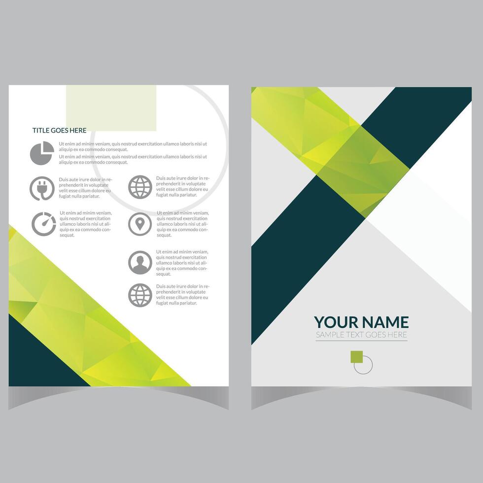 Brochure creative design. Multipurpose template with cover, back and inside pages. Trendy minimalist flat geometric design. Vertical a4 format. vector
