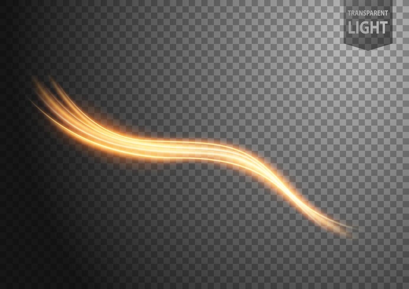 Abstract Gold Wavy Line of Light with A Background, Isolated and Easy to Edit, Vector Illustration